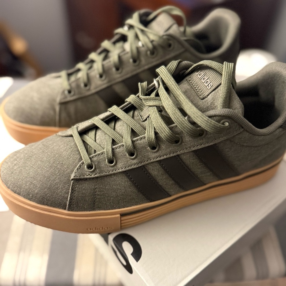 adidas Olive Green Sneakers with Tan Sole
